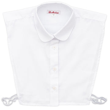 Girls White Round Collar Dickey